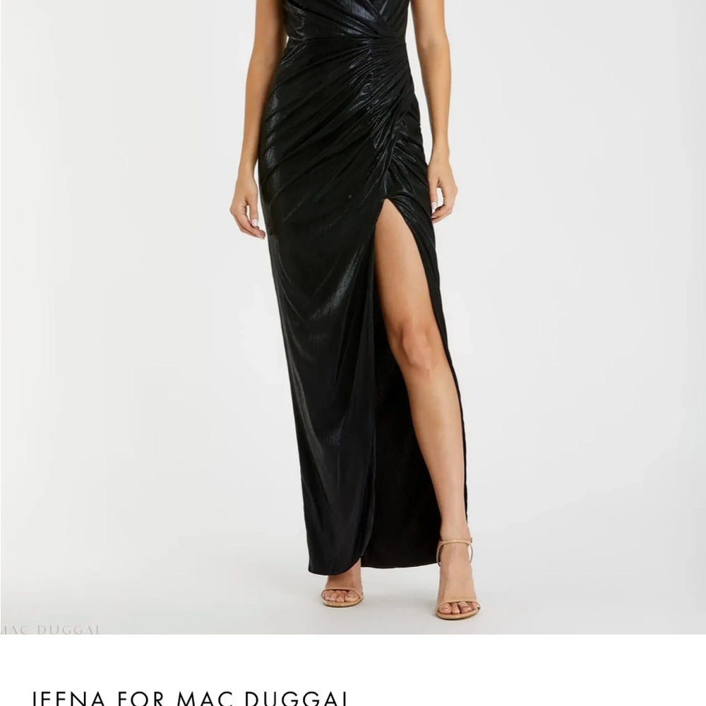 Ieena Mac Duggal Black High Neck Sleeveless Gown Size 6 # 27085 Homecoming Prom